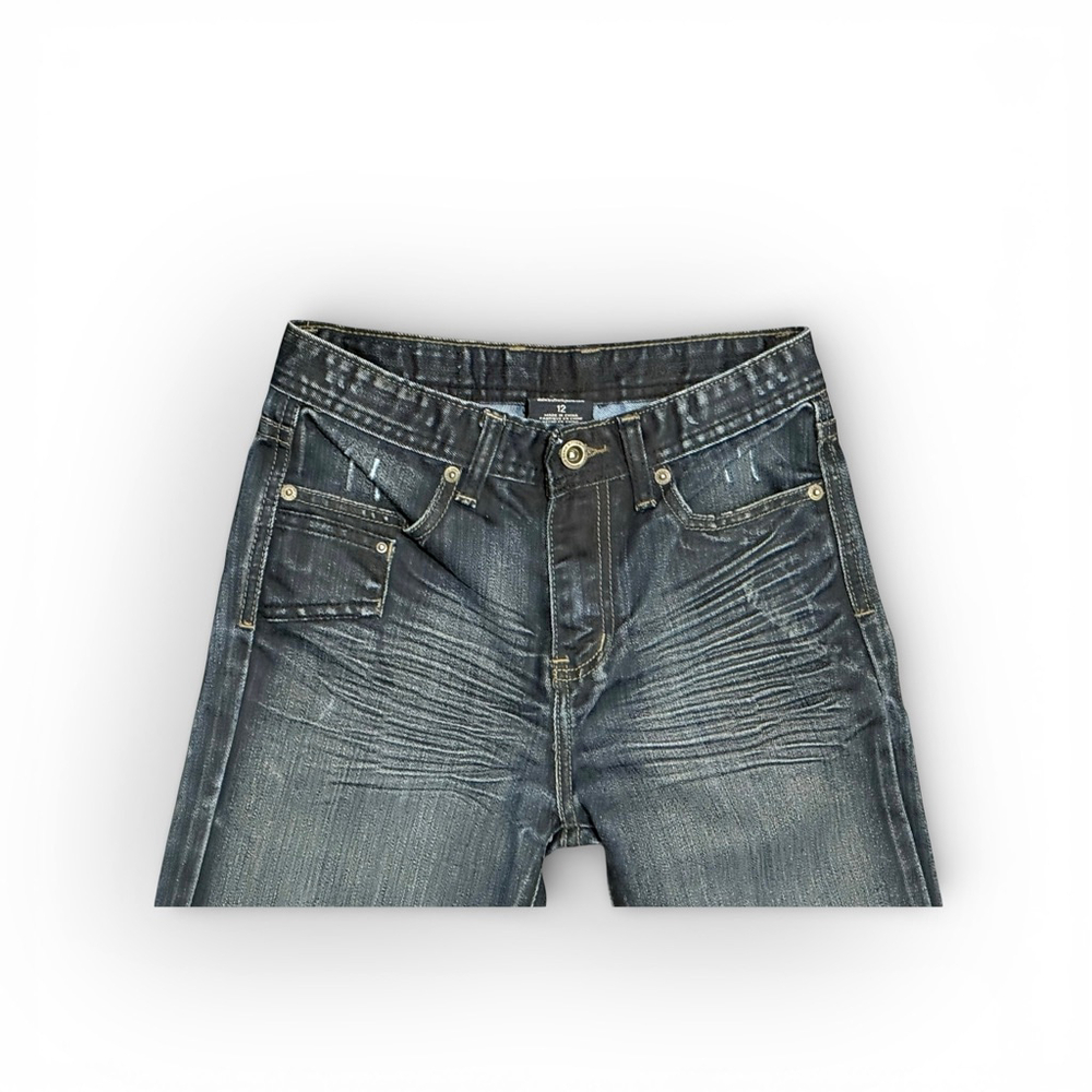 Buffalo David Bitton Boys Jeans Dark Wash Straight Leg Denim Sz 12 - Picture 2 of 10
